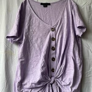 Sanctuary Button Tee Lavendar